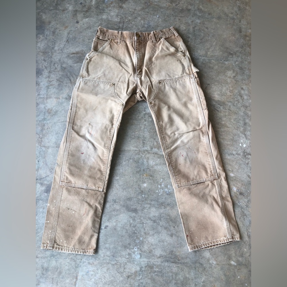 Vintage Carhartt Double Knee Carpenter Pants UNION MADE IN USA 33x32 Distressed